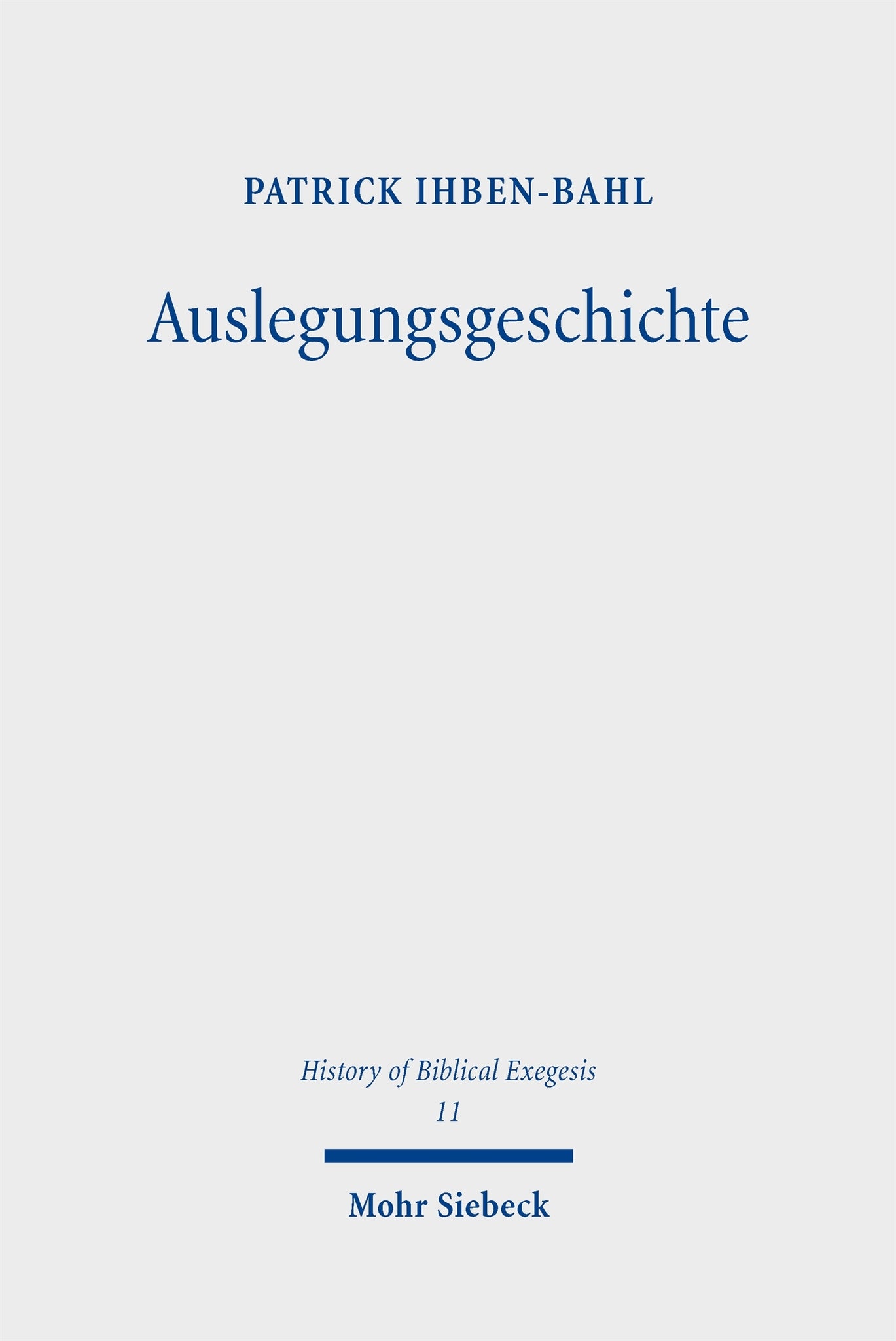 Cover image for Auslegungsgeschichte ISBN 9783161637506